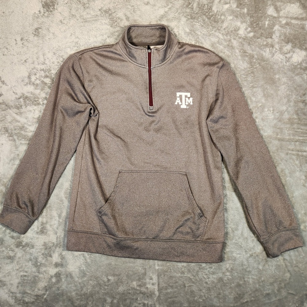 Knights Apparel Texasโ A&M Pullover Mens Medium Gray Excellent Quarter Zip NCAA